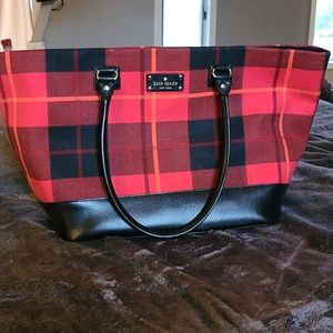 Kate Spade Red Plaid Tote